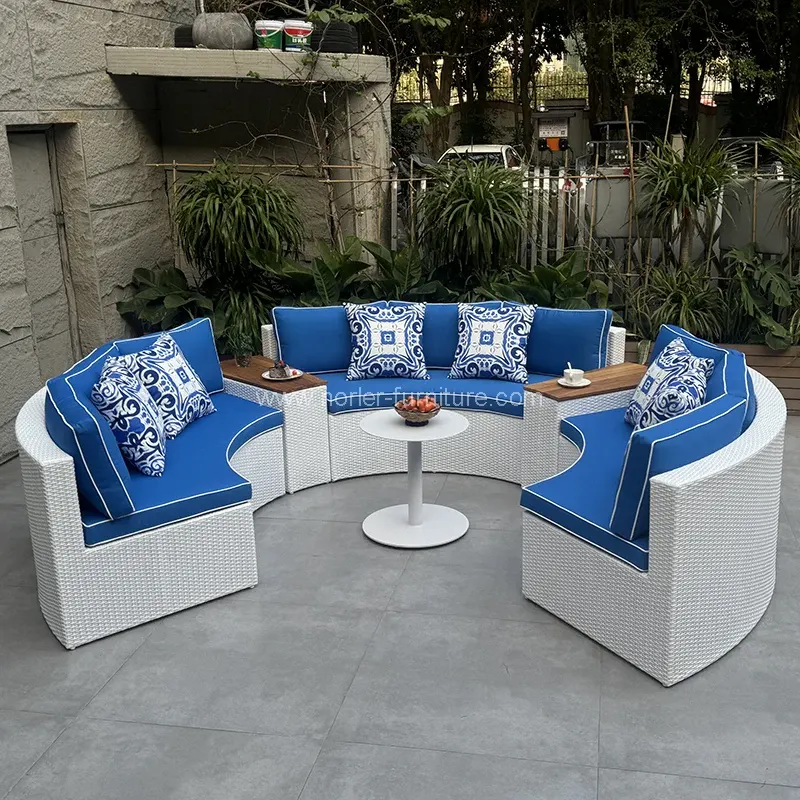 Прилагодено мебел на отворено pe rattan тросед Прилагодено мебел на отворено pe rattan тросед