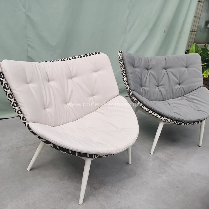 Издржлива алуминиумска легура во прав обложена рамка PE rattan софа