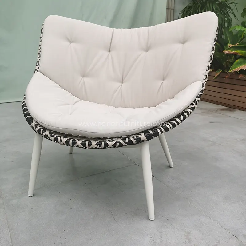 Издржлива алуминиумска легура во прав обложена рамка PE rattan софа