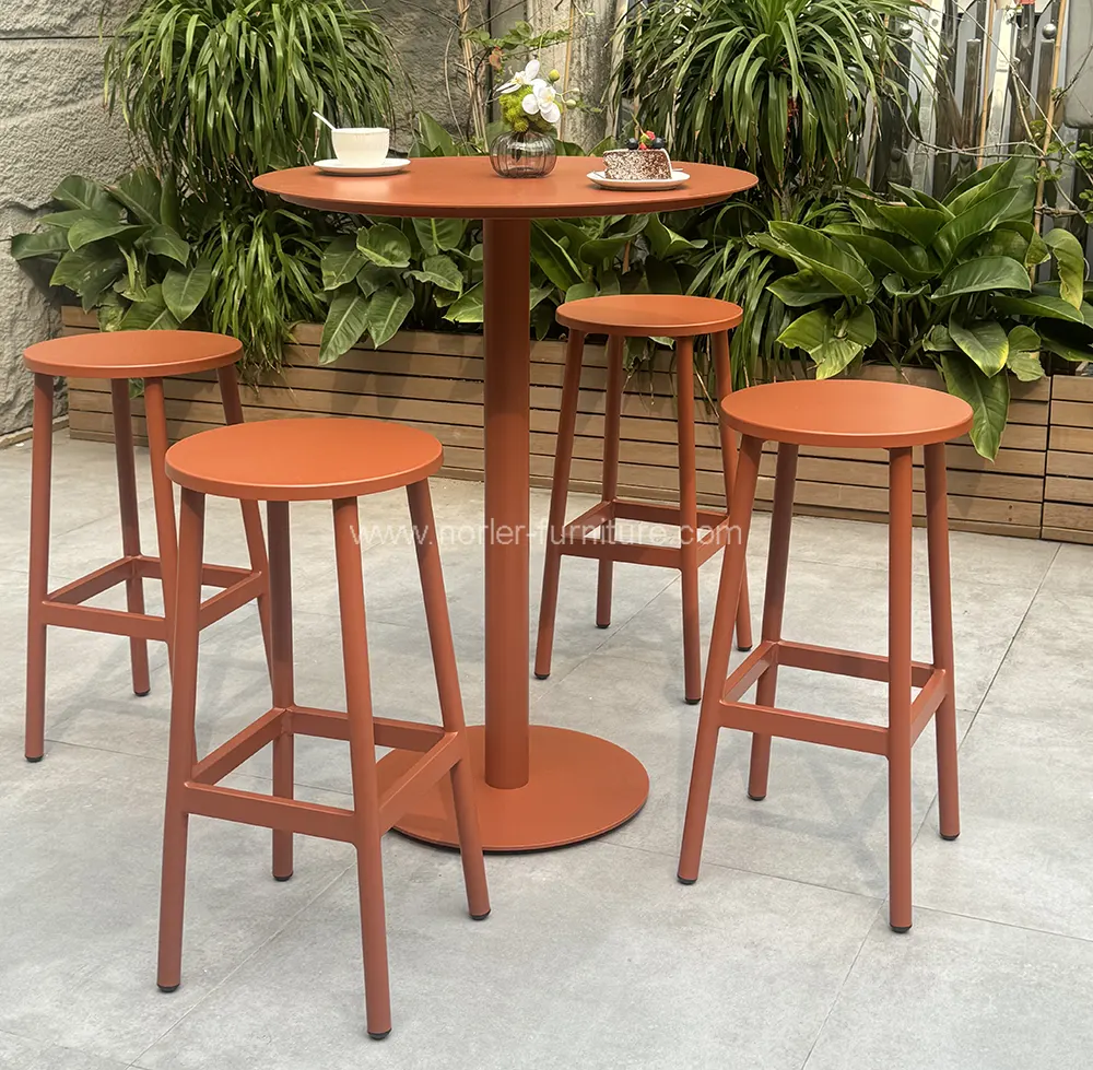 High quality Outdoor Orange Aluminum Frame Bar Chair