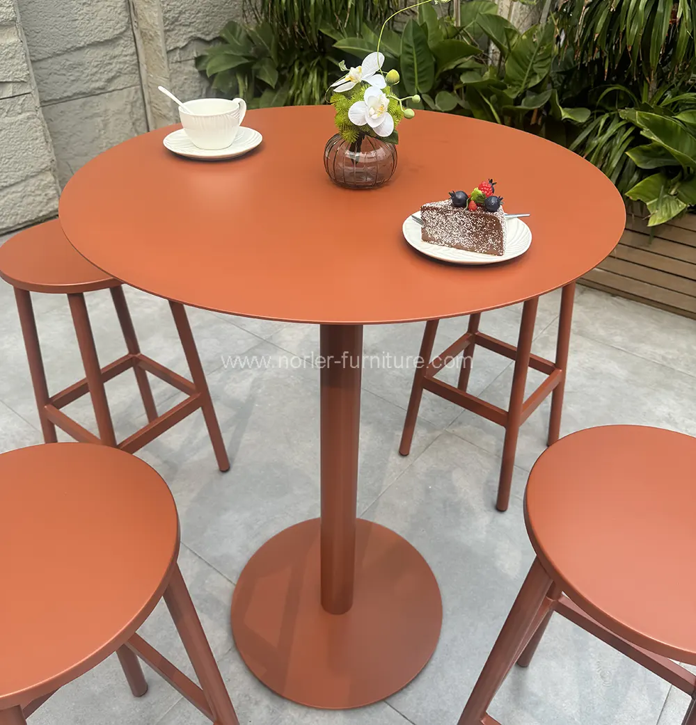 High quality Outdoor Orange Aluminum Frame Bar Chair