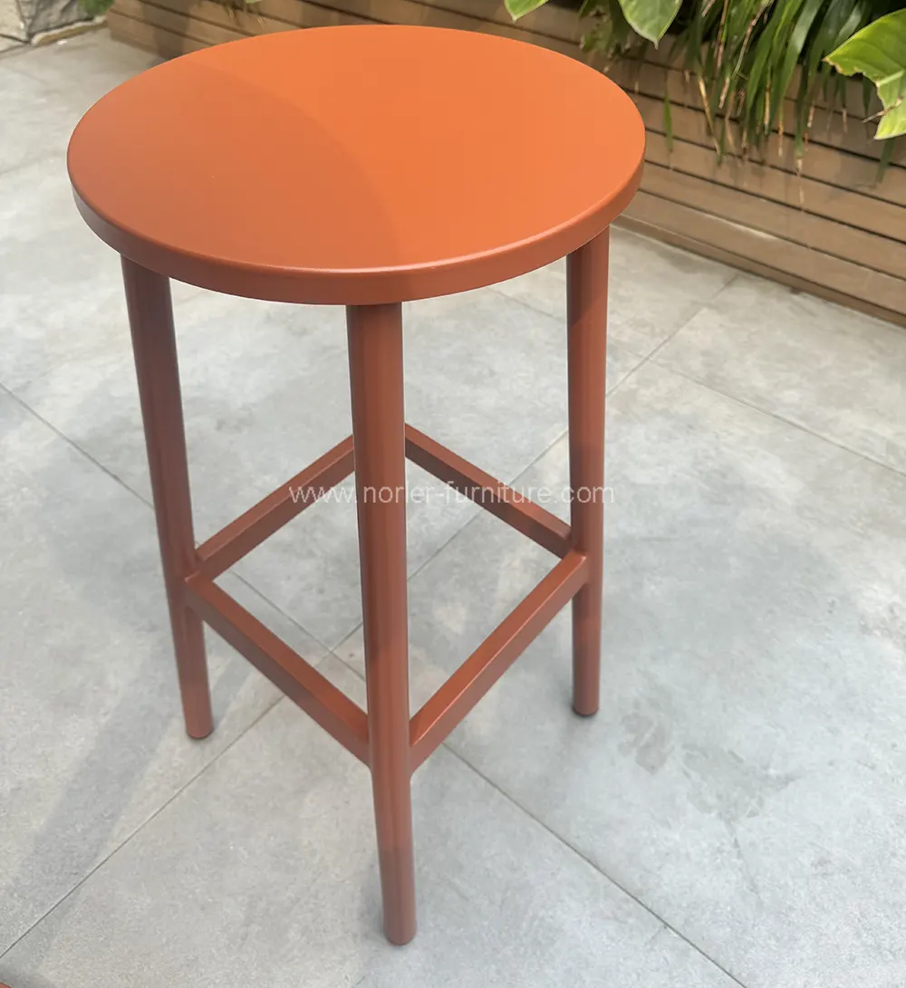 High quality Outdoor Orange Aluminum Frame Bar Chair