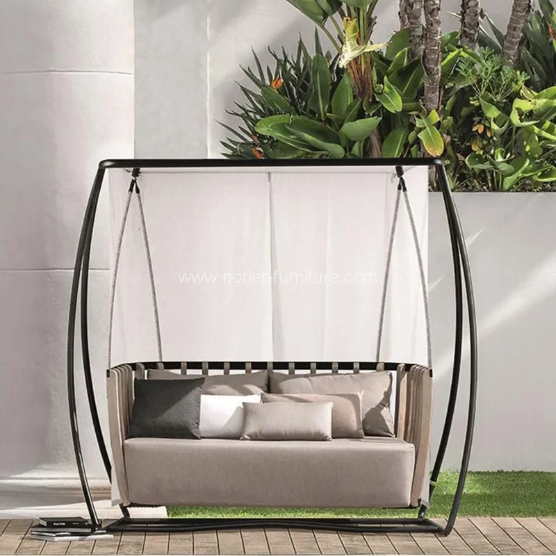 Outdoor Aluminum Frame Rope Adumbrate Swing Chair