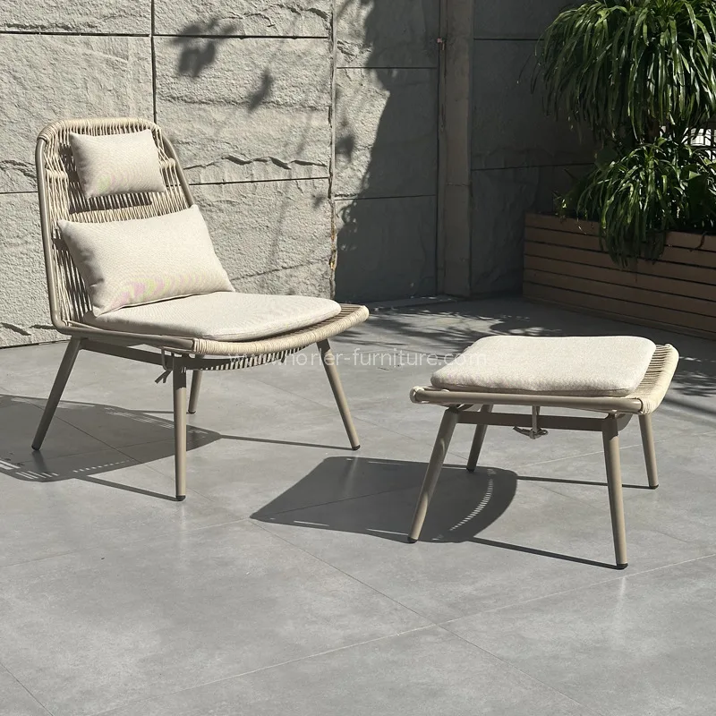 Надворешно алуминиумско јаже ткаење на столчето за слободно време