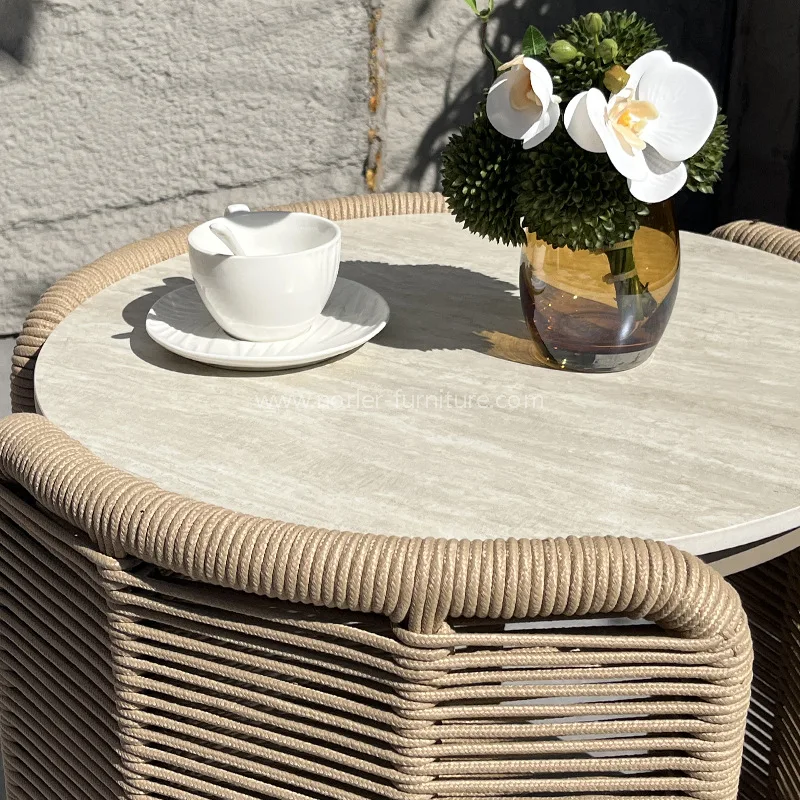 Надворешно алуминиумско јаже ткаење на столчето за слободно време